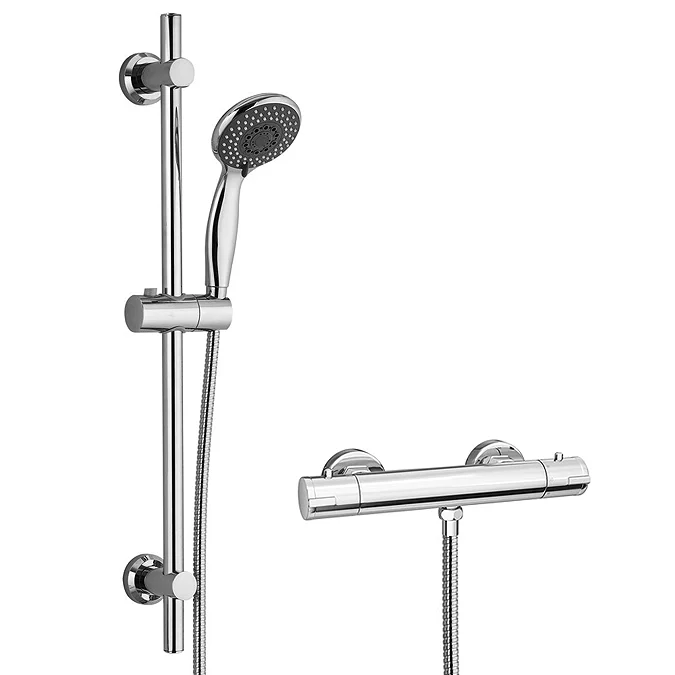 Cruze Bar Shower Package with Valve + Slider Rail Kit Chrome - Image 2
