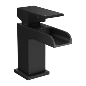Monza Matt Black Waterfall Basin Tap
