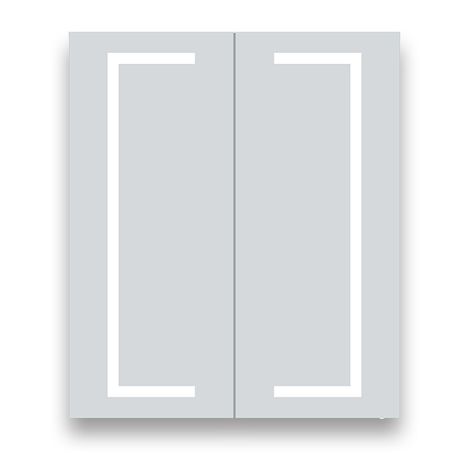 Toreno 600 x 700mm LED Illuminated 2-Door Mirror Cabinet with Motion Sensor - Image 2